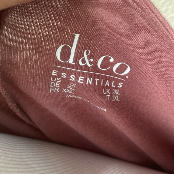 Like New Dusty Mauve Denim & Co Long Sleeve Tunic Top - Picture 2 of 3